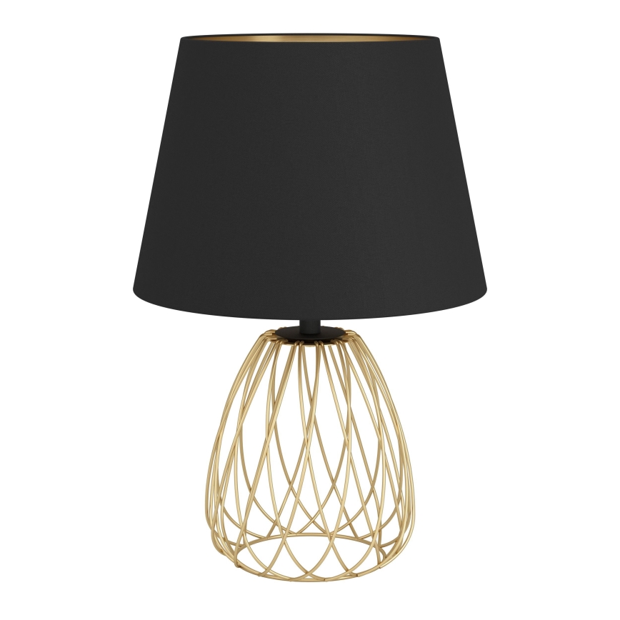 Eglo - Bordlampe 1xE27/40W/230V sort/guldfarvet