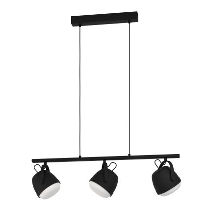 Eglo - Pendel 3xE27/28W/230V sort