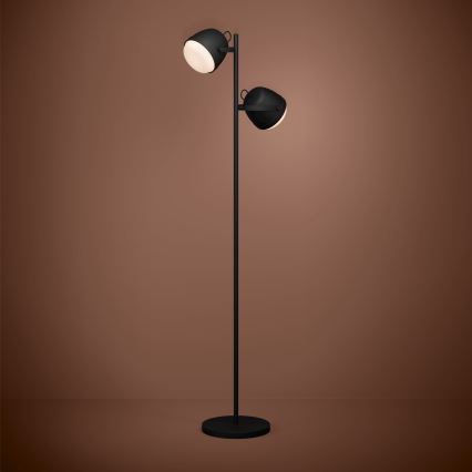Eglo - Gulvlampe 2xE27/28W/230V sort