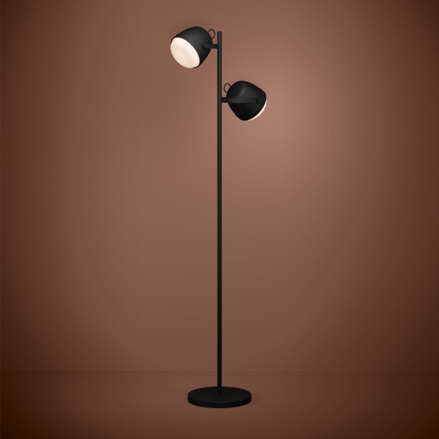 Eglo - Gulvlampe 2xE27/28W/230V sort