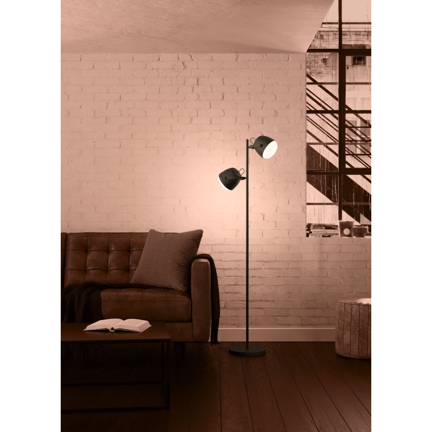 Eglo - Gulvlampe 2xE27/28W/230V sort