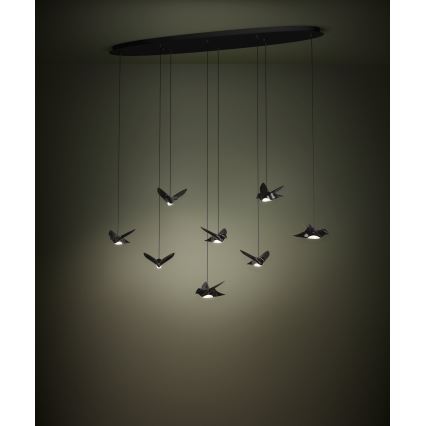 Eglo - LED pendel dæmpbar 8xLED/4,2W/230V 3000K sort
