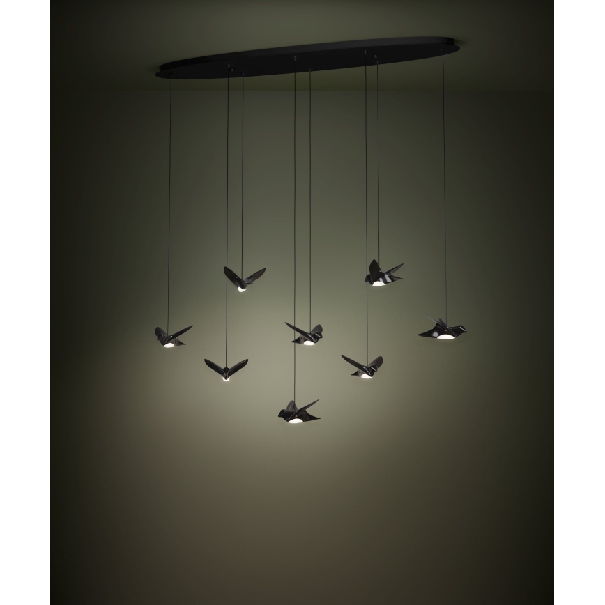 Eglo - LED pendel dæmpbar 8xLED/4,2W/230V 3000K sort