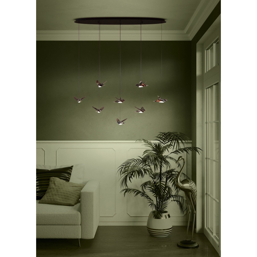 Eglo - LED pendel dæmpbar 8xLED/4,2W/230V 3000K sort