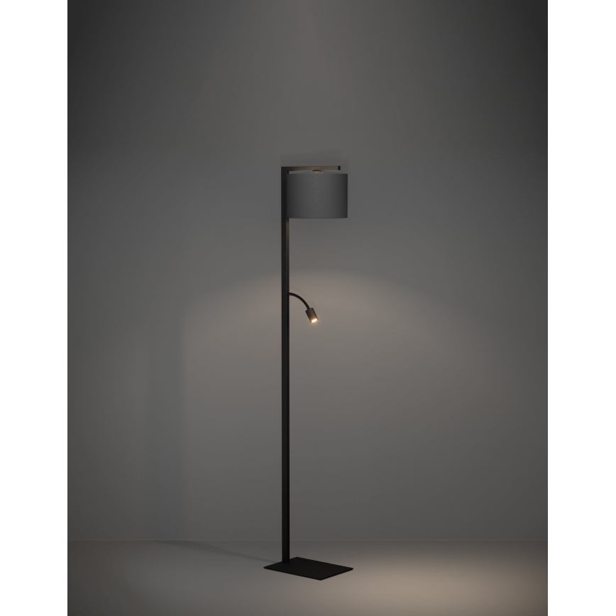 Eglo - LED gulvlampe 1xE27/40W/230V + LED/3,8W 3000K sort