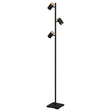Eglo - LED gulvlampe 3xGU10/4,5W/230V 3000K sort/brun