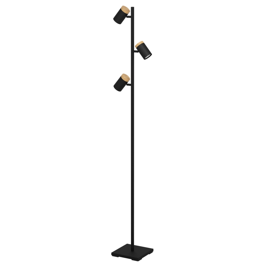 Eglo - LED gulvlampe 3xGU10/4,5W/230V 3000K sort/brun