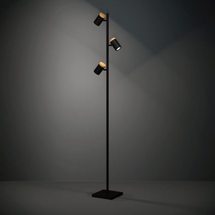 Eglo - LED gulvlampe 3xGU10/4,5W/230V 3000K sort/brun