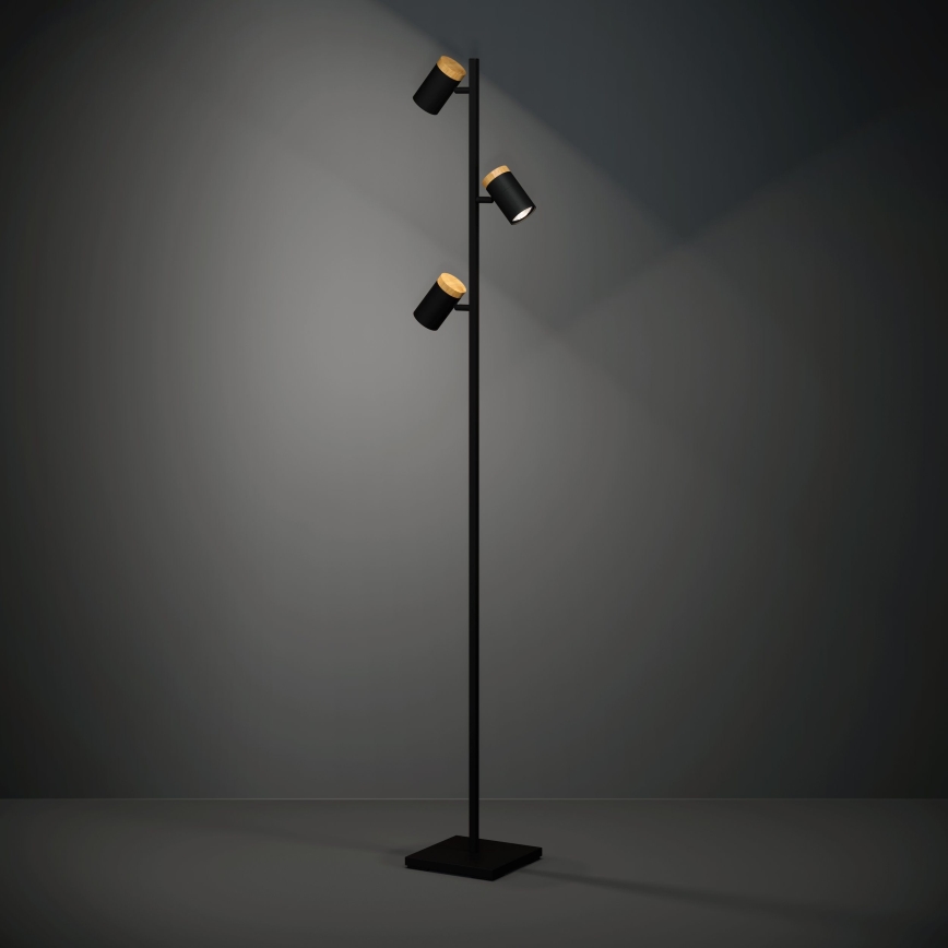 Eglo - LED gulvlampe 3xGU10/4,5W/230V 3000K sort/brun