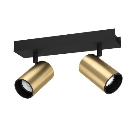 Eglo - LED spotlampe 2xGU10/4,5W/230V 3000K sort/guldfarvet