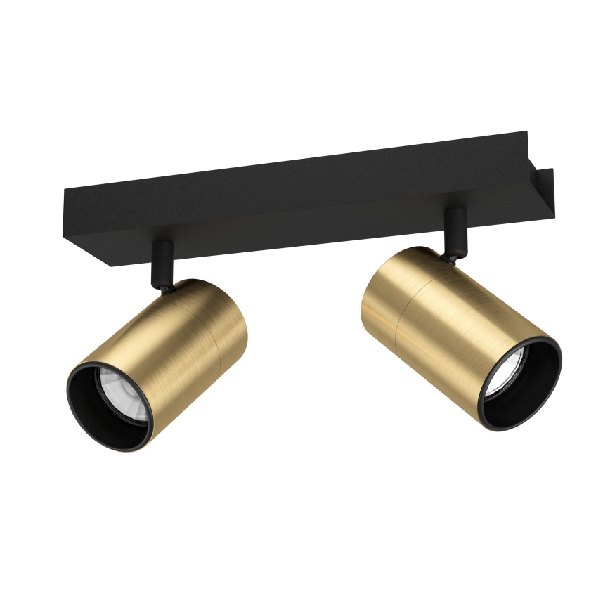 Eglo - LED spotlampe 2xGU10/4,5W/230V 3000K sort/guldfarvet