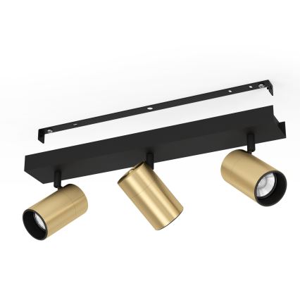 Eglo - LED spotlampe 3xGU10/4,5W/230V 3000K sort/guldfarvet