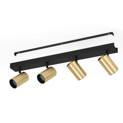 Eglo - LED spotlampe 4xGU10/4,5W/230V 3000K sort/guldfarvet