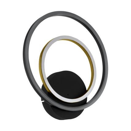 Eglo - LED væglampe LED/12W/230V 3000K + 4xLED/2,1W 3000K sort