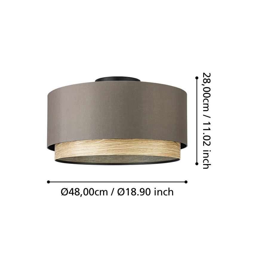 Eglo - Loftlampe 1xE27/40W/230V brun