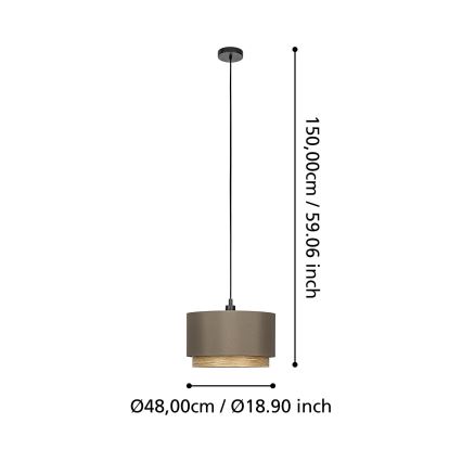Eglo - Pendel 1xE27/40W/230V brun