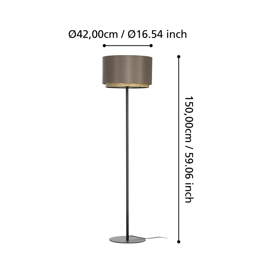 Eglo - Gulvlampe 1xE27/40W/230V brun
