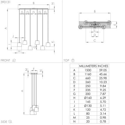 Eglo - Pendel 6xE27/40W/230V sort/brun