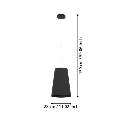 Eglo - Pendel 1xE27/40W/230V sort