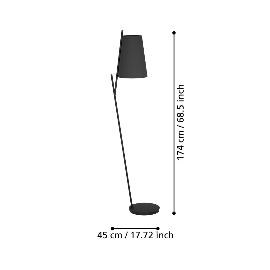 Eglo - Gulvlampe 1xE27/40W/230V sort