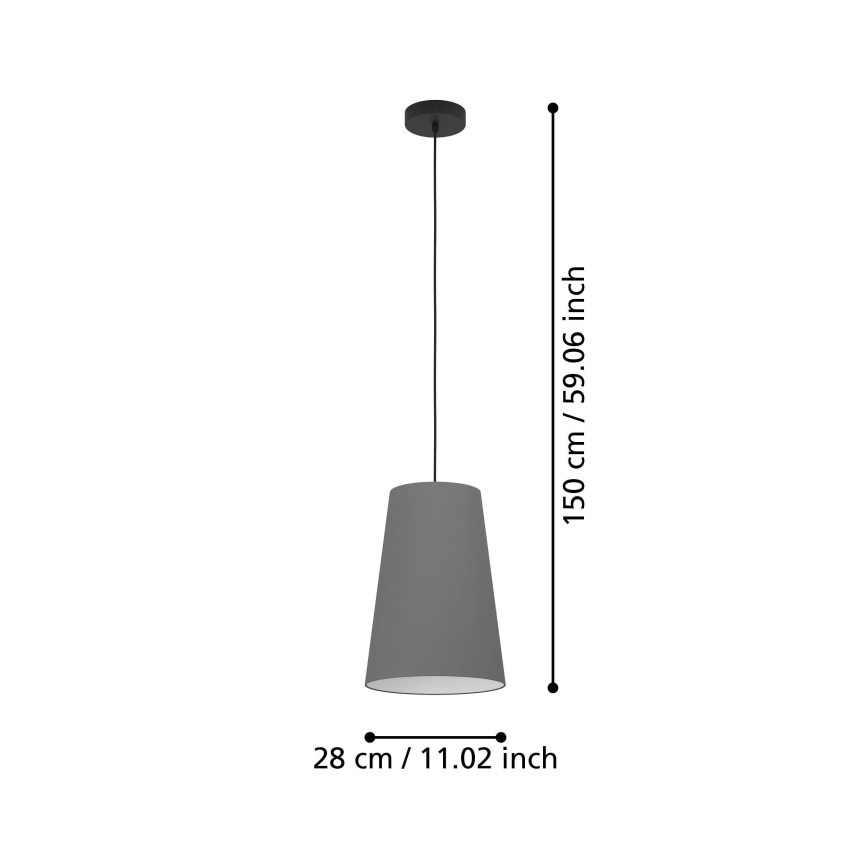 Eglo - Pendel 1xE27/40W/230V grå