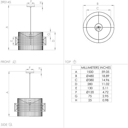 Eglo - Pendel 1xE27/40W/230V diameter 48 cm cremefarvet