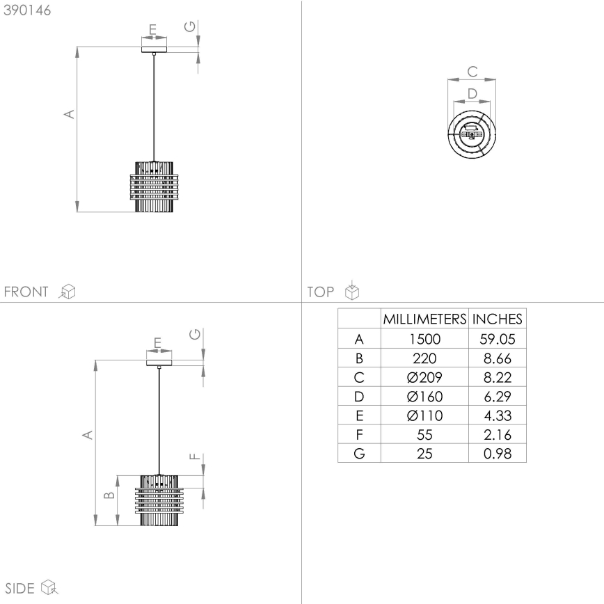 Eglo - Pendel 1xE27/40W/230V diameter 21 cm cremefarvet
