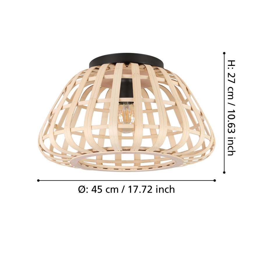 Eglo - Loftlampe 1xE27/40W/230V bambus