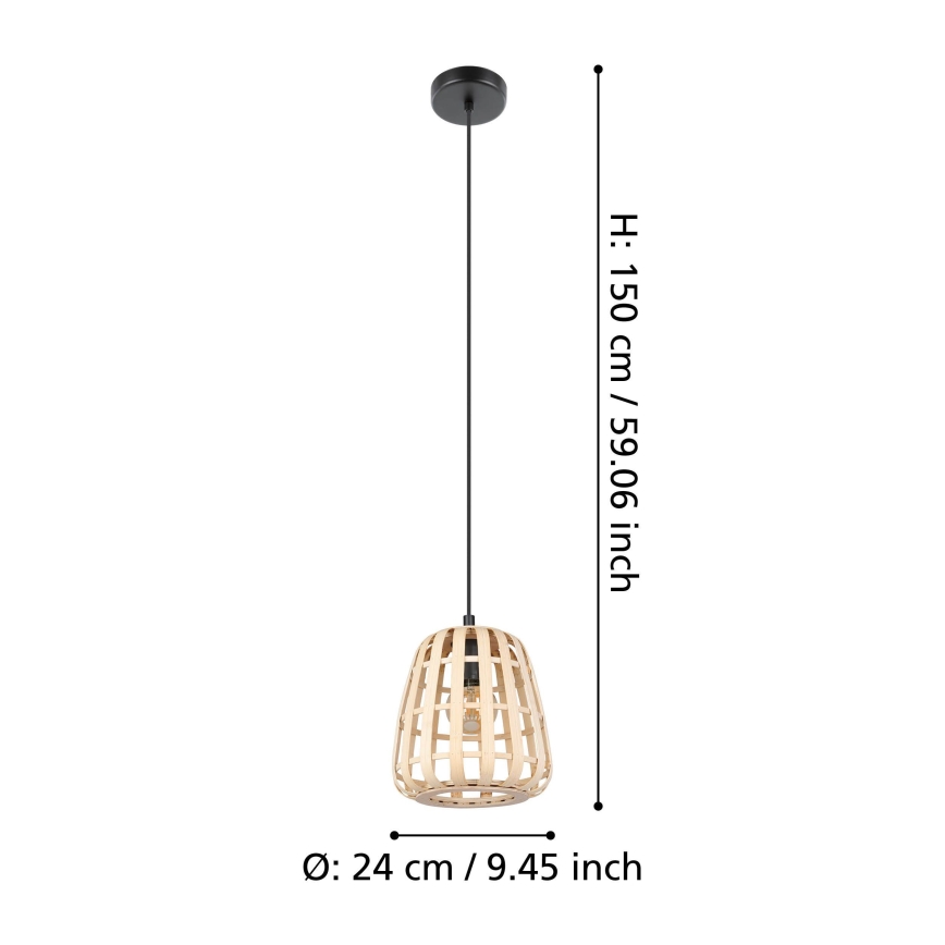Eglo - Pendel 1xE27/40W/230V diameter 24 cm bambus