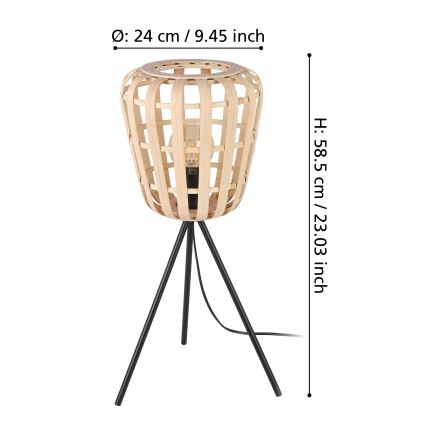 Eglo - Bordlampe 1xE27/40W/230V bambus