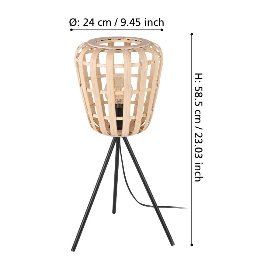 Eglo - Bordlampe 1xE27/40W/230V bambus