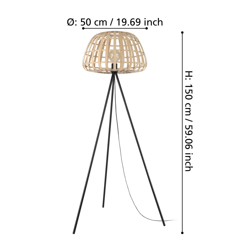Eglo - Gulvlampe 1xE27/40W/230V bambus