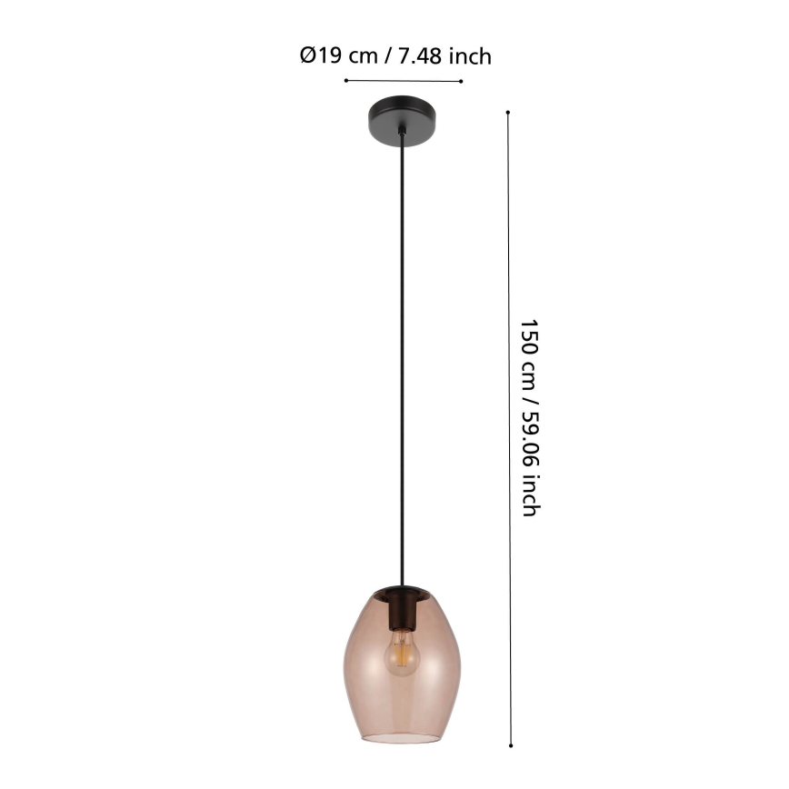 Eglo - Pendel 1xE27/40W/230V brun
