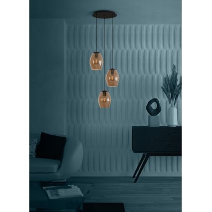 Eglo - Pendel 3xE27/40W/230V brun