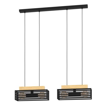 Eglo - Pendel 4xE27/40W/230V sort/brun