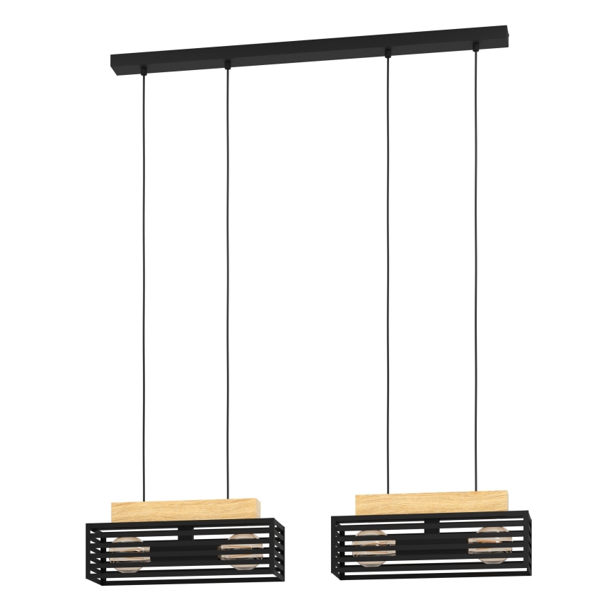 Eglo - Pendel 4xE27/40W/230V sort/brun