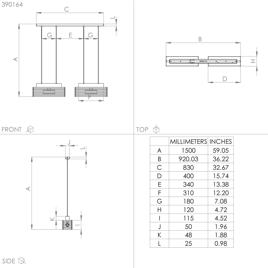 Eglo - Pendel 4xE27/40W/230V sort/brun