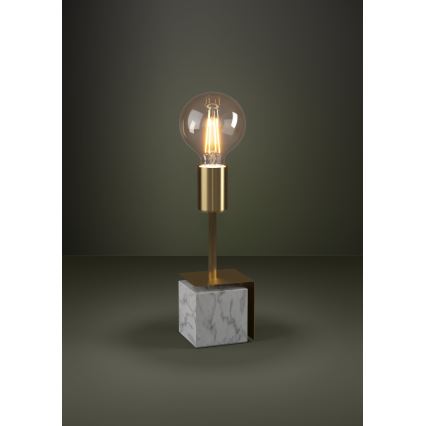 Eglo - Bordlampe 1xE27/40W/230V guldfarvet/hvid marmor