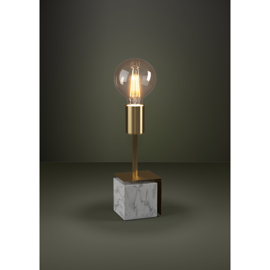 Eglo - Bordlampe 1xE27/40W/230V guldfarvet/hvid marmor