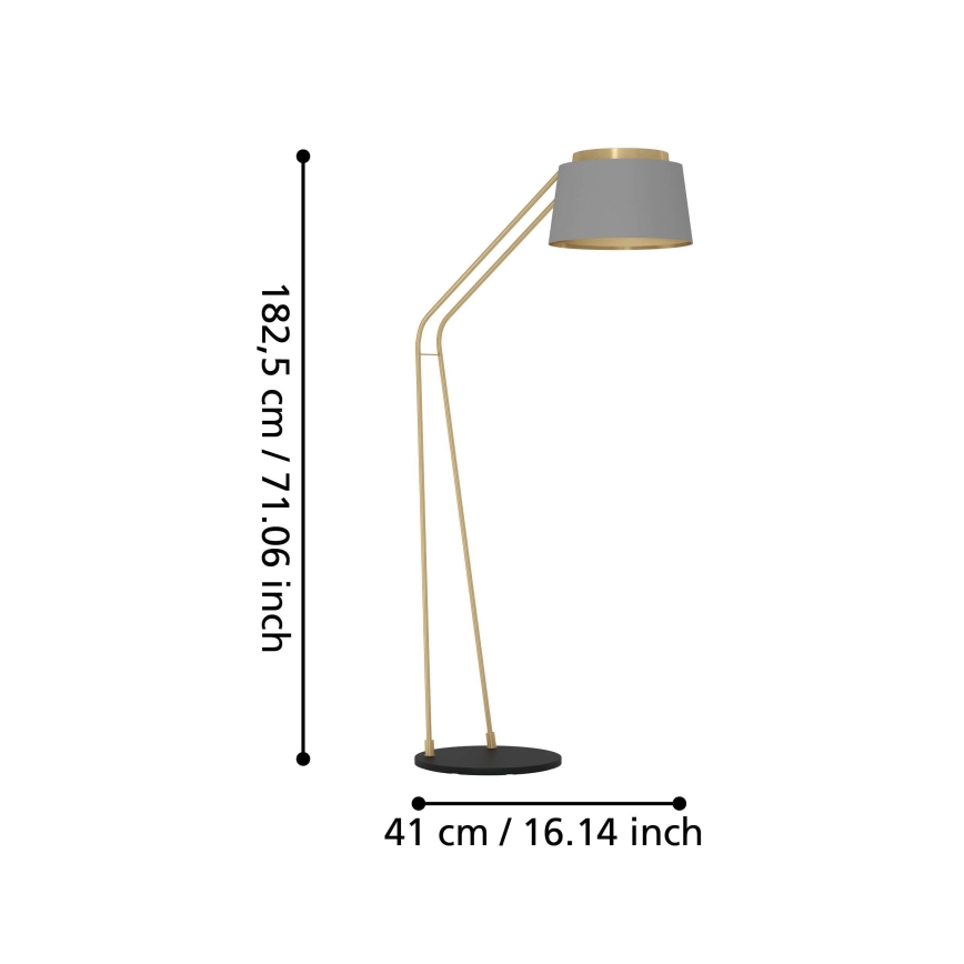Eglo - Gulvlampe 1xE27/40W/230V grå/guldfarvet
