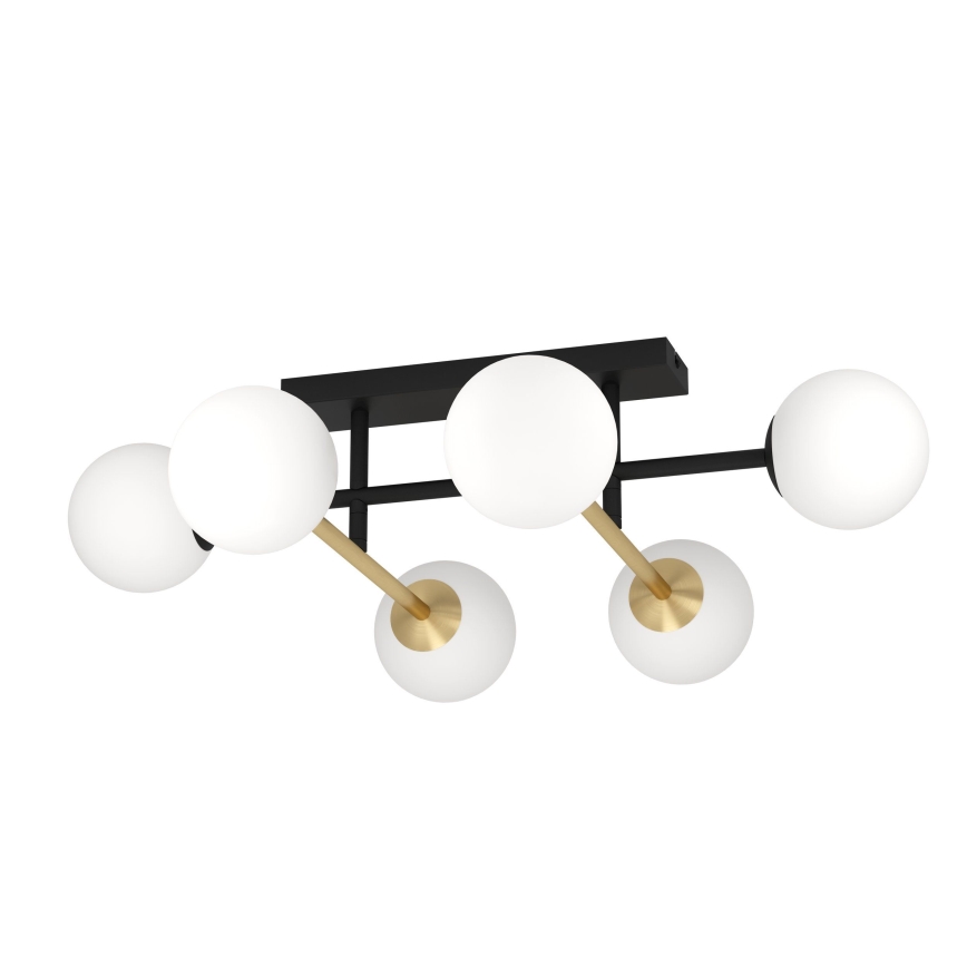 Eglo - Loftlampe 6xE14/40W/230V guldfarvet/sort