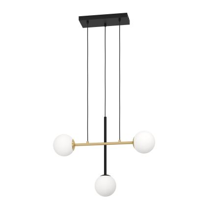 Eglo - Pendel 3xE14/40W/230V guldfarvet/sort