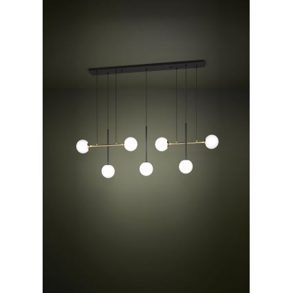 Eglo - Pendel 7xE14/40W/230V guldfarvet/sort
