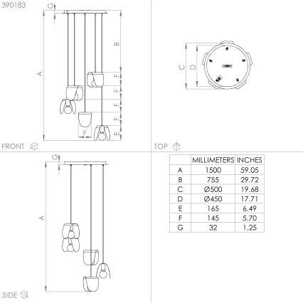 Eglo - Pendel 5xE27/40W/230V sort/guldfarvet