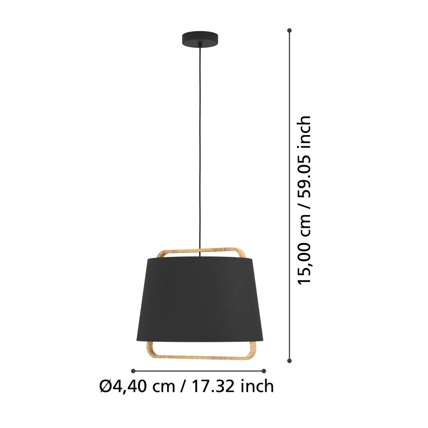 Eglo - Pendel 1xE27/40W/230V sort