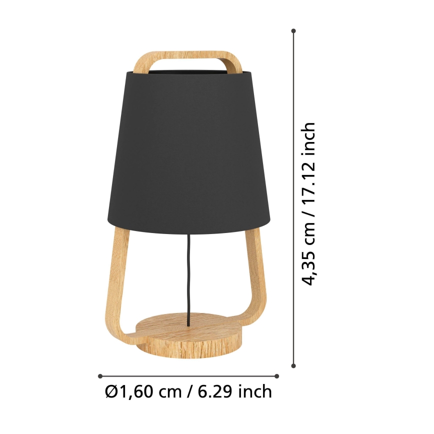 Eglo - Bordlampe 1xE27/40W/230V sort