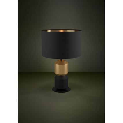 Eglo - Bordlampe 1xE27/40W/230V sort/guldfarvet