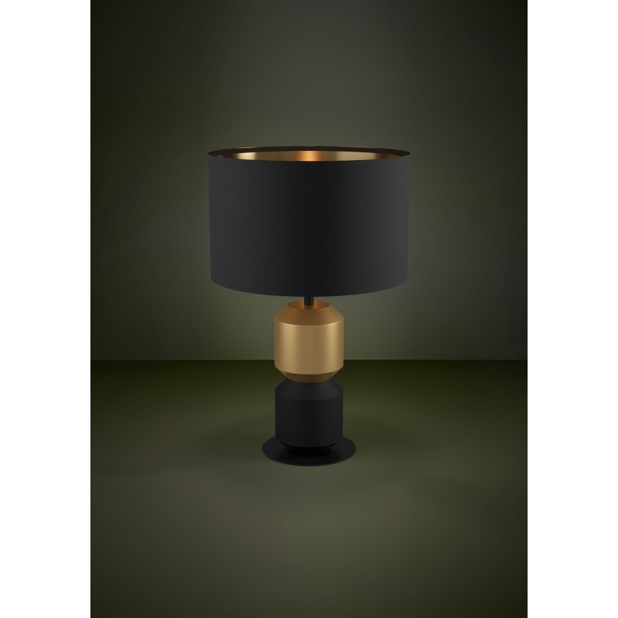Eglo - Bordlampe 1xE27/40W/230V sort/guldfarvet