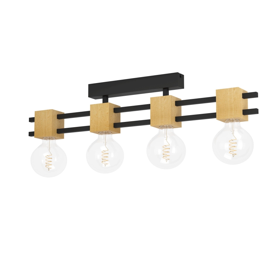 Eglo - Loftlampe 4xE27/40W/230V sort/brun