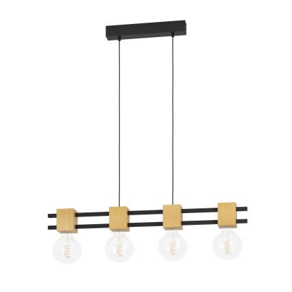 Eglo - Pendel 4xE27/40W/230V sort/brun